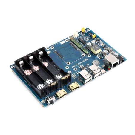 PoE UPS Base Board Designed for Raspberry Pi Compute Module 4, Gigabit Ethernet, Dual HDMI, Quad USB2.0 (WS-22116)