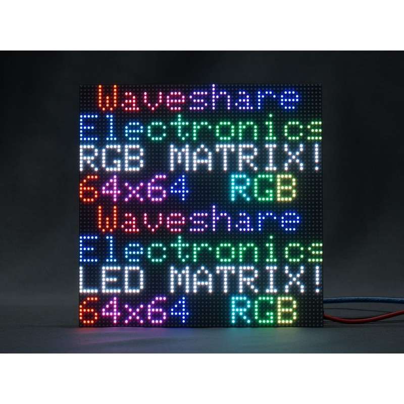 RGB Full-Color LED Matrix Panel, 3mm Pitch, 64×64 Pixels, Adjustable Brightness (WS-22100)