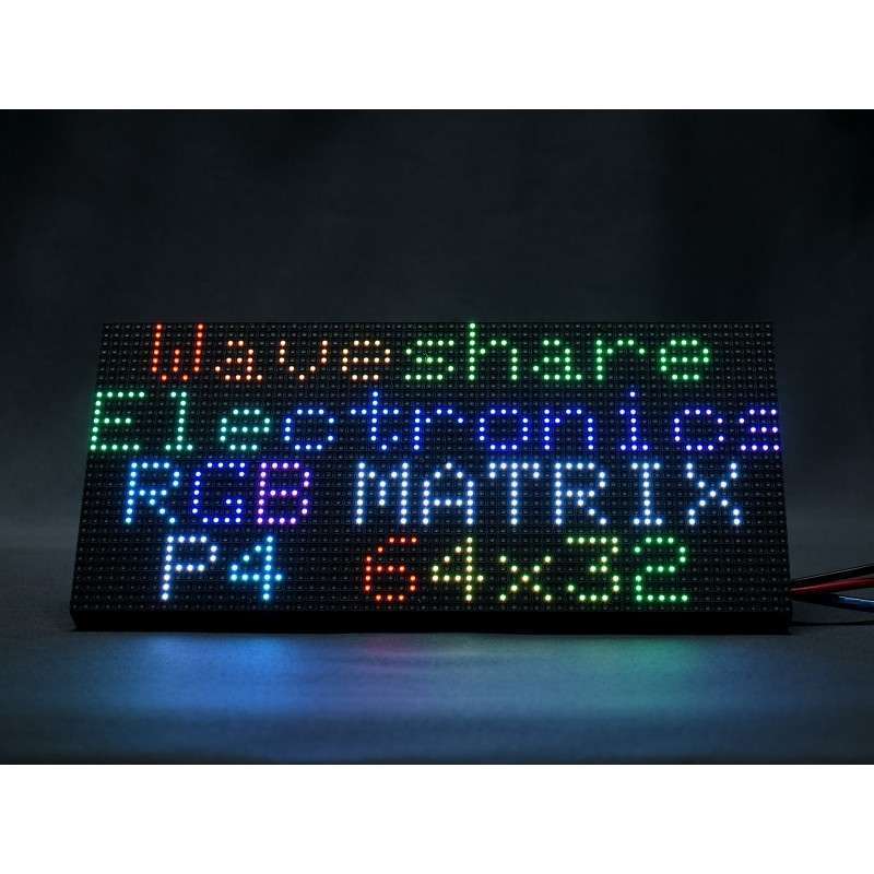 RGB Full-Color LED Matrix Panel, 4mm Pitch, 64×32 Pixels, Adjustable Brightness (WS-22101)