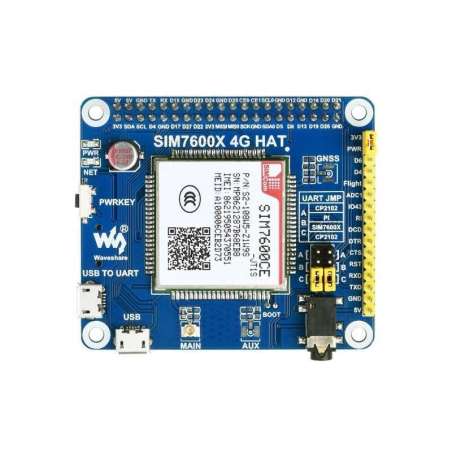 SIM7600CE-JT1S 4G HAT for Raspberry Pi, supports 4G / 3G / 2G communication, for China (WS-22334)