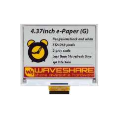 4.37inch E-Paper (G) raw display, 512 × 368, Red/Yellow/Black/White (WS-22753)