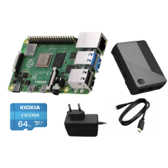 RASPBERRY PI4/1GB,64GB SD Karta,Aluminium Box,HDMI Kabel,Zdroj USB-C