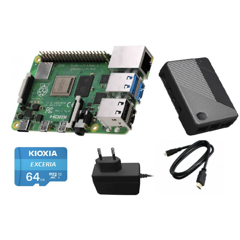 RASPBERRY PI4/4GB,64GB SD Karta,Aluminium Box,HDMI Kabel,Zdroj USB-C RASPBERRY PI4/4GB,64GB SD Karta,Aluminium Box,HDMI Kabel,Zdroj USB-C