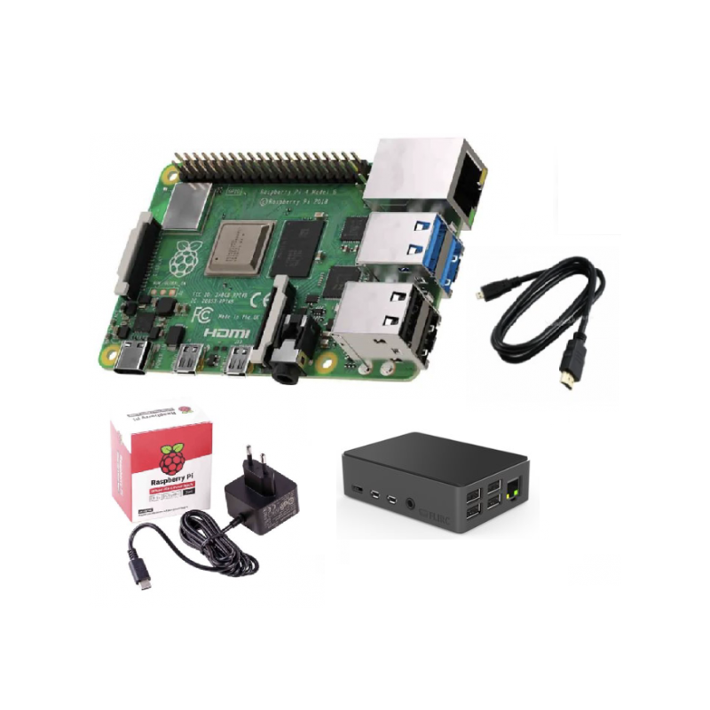 RASPBERRY PI4/1GB, Aluminium Box,HDMI Kabel,Zdroj USB-C
