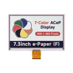 7.3inch ACeP 7-Color e-Paper E-Ink Raw Display, 800×480 Pixels (WS-23433)