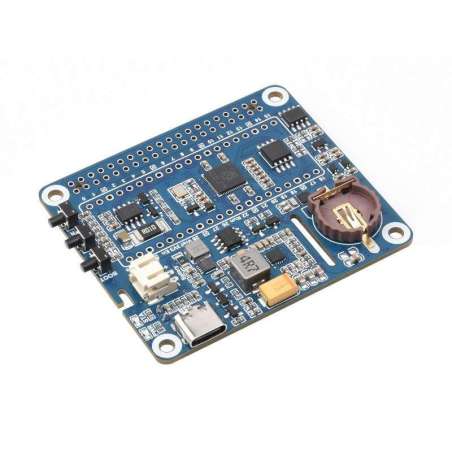 Power Management HAT Raspberry Pi, Supports charging & Power Out at same time,RTC (WS-23452)