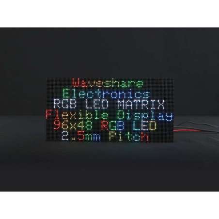 Flexible RGB full-color LED matrix panel, 2.5mm Pitch, 96x48 pixels, adjustable brightness and bendable PCB (WS-23709)