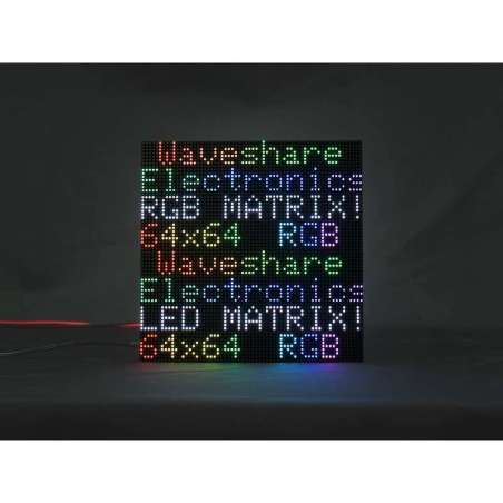 Flexible RGB full-color LED matrix panel, 3mm Pitch, 64x64 pixels, adjustable brightness and bendable PCB (WS-23710)