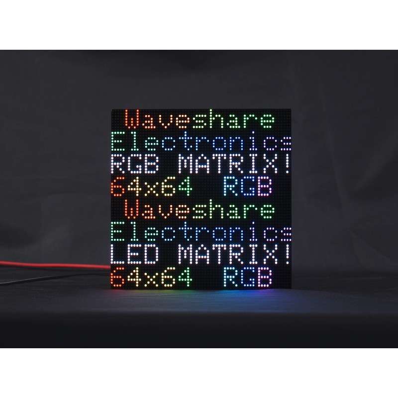 RGB full-color LED matrix panel, 2mm Pitch, 64x64 pixels, adjustable brightness (WS-23706)