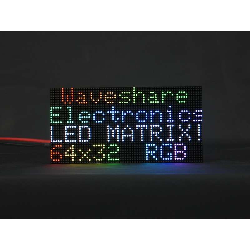 RGB full-color LED matrix panel, 2.5mm Pitch, 64x32 pixels, adjustable brightness (WS-23707)