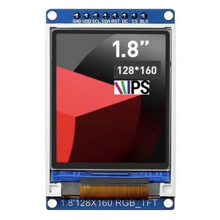 1.8 inch IPS Display SPI HD 65K Full Color LCD TFT Module ST7735S 128x160 (ER-DSI18452O)