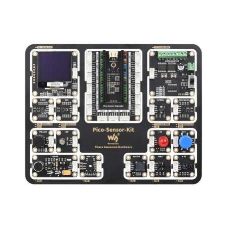 Raspberry Pi Pico Entry-Level Sensor Kit, Including Pico Expansion Board ,15 modules, All-in-one (WS-24004)