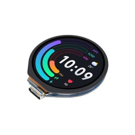 RP2040 Board, with 1.28inch Round Touch LCD, Compact size, Accelerometer And Gyroscope Sensor (WS-24580)