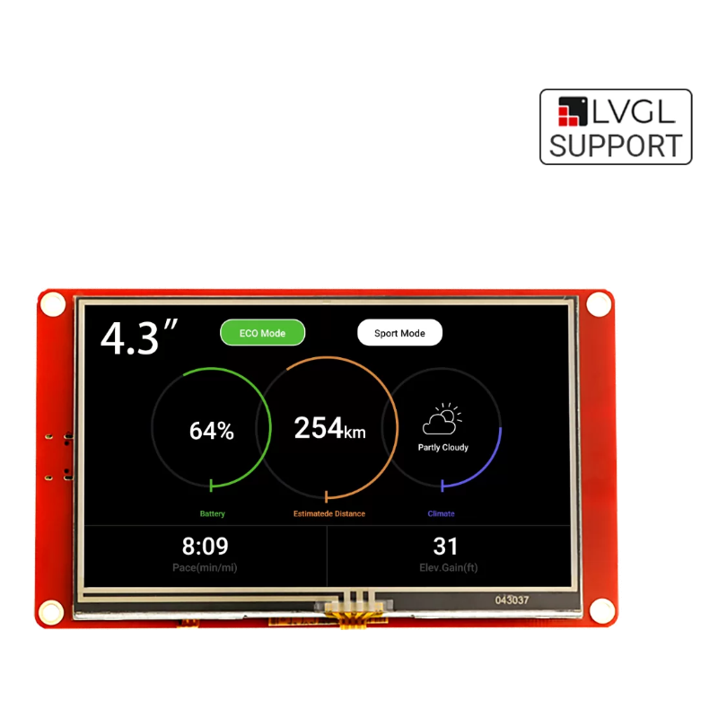 ESP32 display-4.3 Inch HMI Display 480x272 RGB TFT LCD Touch Screen Compatible with Arduino/LVGL (ER-DIS06043H)