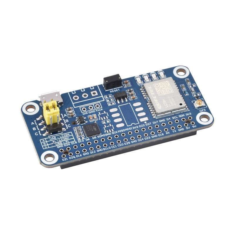 LC29H Series Dual-band GPS Module for Raspberry Pi, Dual-band L1+L5 Positioning, (BS) GPS/RTK HAT (WS-25280)