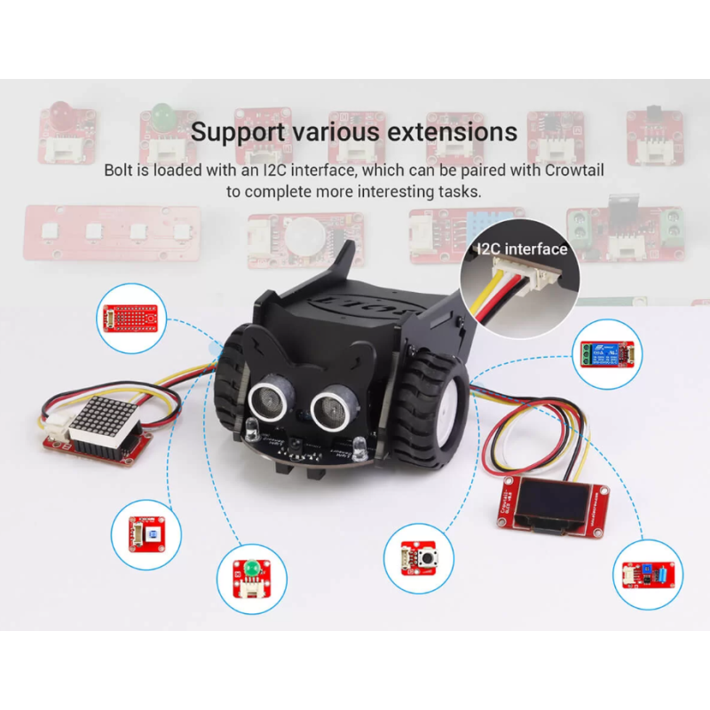 CrowBot BOLTOpen Source Programmable Smart Robot Car STEAM Robot Kit