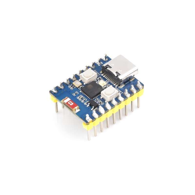 ESP32-C3 Mini Dev. Board, ESP32-C3FN4 Single-core 160MHz, 2.4GHz Wi-Fi & Bluetooth 5 (WS-25532)