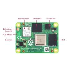 Raspberry Pi CM4101008 Compute Module 1GB RAM, 8GB eMMC Flash, WiFi/Bluetooth