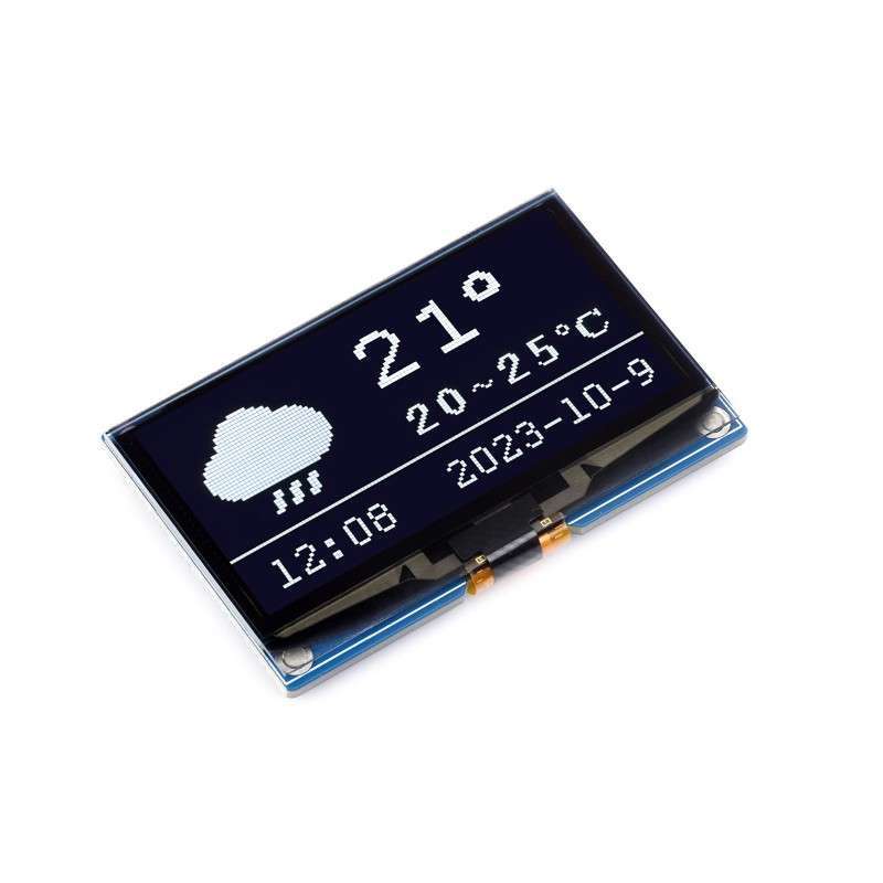 Peowuieu 2,08 Inch OLED Scherm Module – 256x64 Pixels, SH1122 Driver, SPI Interface, 16 Grijstinten.