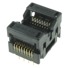 IC189-0162-016N THT Socket For SOP16, TSOP TYPE I & II Packages, Pitch From 0.40 Mm Up To 1.27 Mm