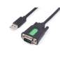 Industrial USB To RS232 Serial Adapter Cable, USB Type A To DB9 Male, FT232RL, Cable 1.5m (WS-26010)