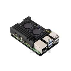 Aluminium Alloy Case for Raspberry Pi 5, Dual Cooling Fans (WS-26086)