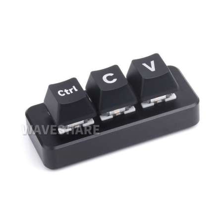 Ctrl C/V Shortcut Keyboard (Plus version) For Programmers, 3-Key Development Board, Adopts RP2040 Chip (WS-26462)