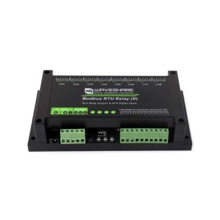 Industrial Modbus RTU 8-ch Relay Module (D) With Digital Input and RS485 Interface,  7~36V (WS-26517)