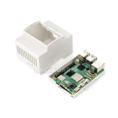DIN rail ABS Case for Raspberry Pi 5, large inner space, injection moduling (WS-26682)