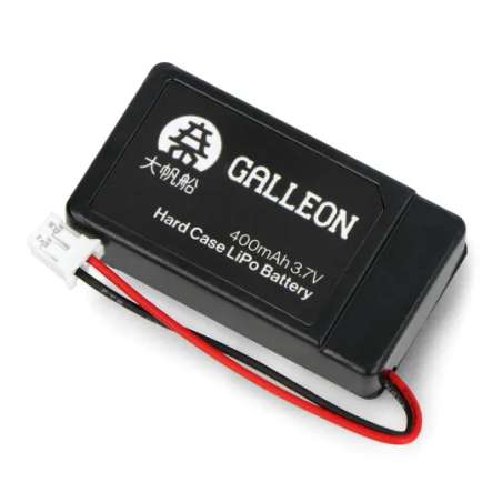 Li-Pol Galleon 400 mAh 3.7V battery - in hard case - JST-PH connector - 40x23x8mm - PiMoroni