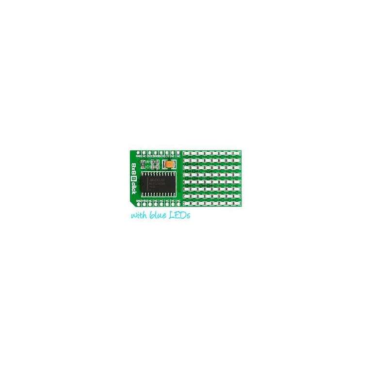 MIKROE-1307 8x8 B click (8x8 BLUE LED display matrix with MAX7219)