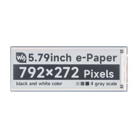 5.79inch e-Paper display Module, e-ink display, 792x272, Black/White, SPI Interface (WS-26892)