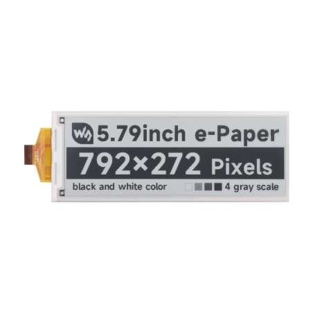 5.79inch E-Paper raw display, e-ink display, 792x272, Black/White, SPI Communication (WS-26843)
