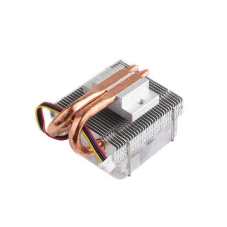 Low-Profile ICE Tower CPU Cooling Fan for Raspberry Pi 5, U-Shaped Copper Tube, With Colorful RGB LED (WS-27034)