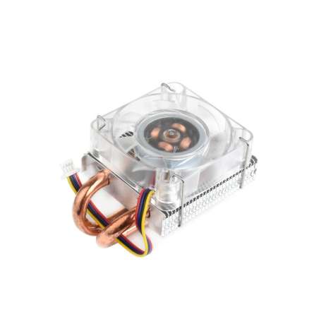 Low-Profile ICE Tower CPU Cooling Fan for Raspberry Pi 5, U-Shaped Copper Tube, With Colorful RGB LED (WS-27034)