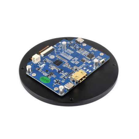 3.4inch HDMI Round Touch Display, 800 × 800, IPS, 10-Point Touch, Round LCD, Optical Bonding Glass Panel (WS-27478)