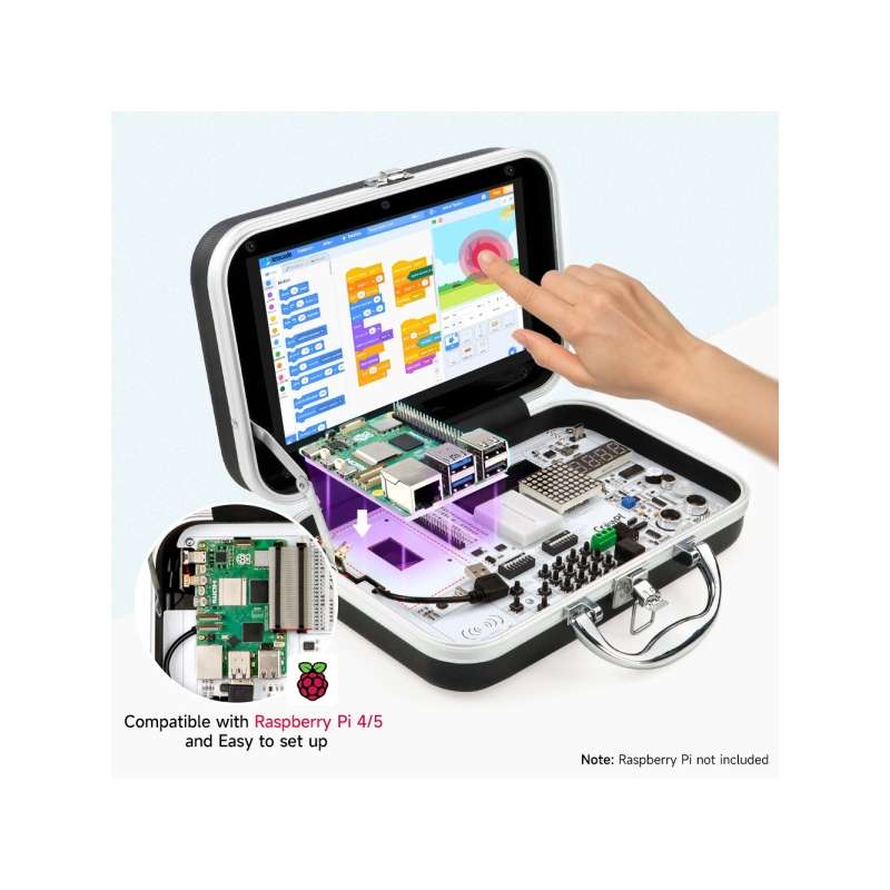 CrowPi- Compact Raspberry Pi Educational Kit 9inch display, compatible with Raspberry Pi 5(ER-SES14002K) Basic Kit