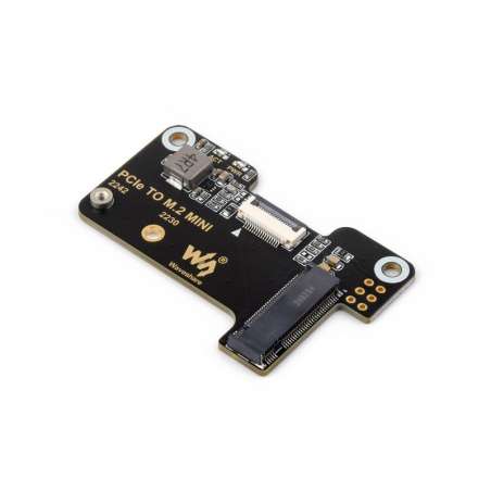 PCIe To M.2 Mini Adapter for Raspberry Pi 5, Supports NVMe Protocol M.2 Solid State Drive (WS-27580)