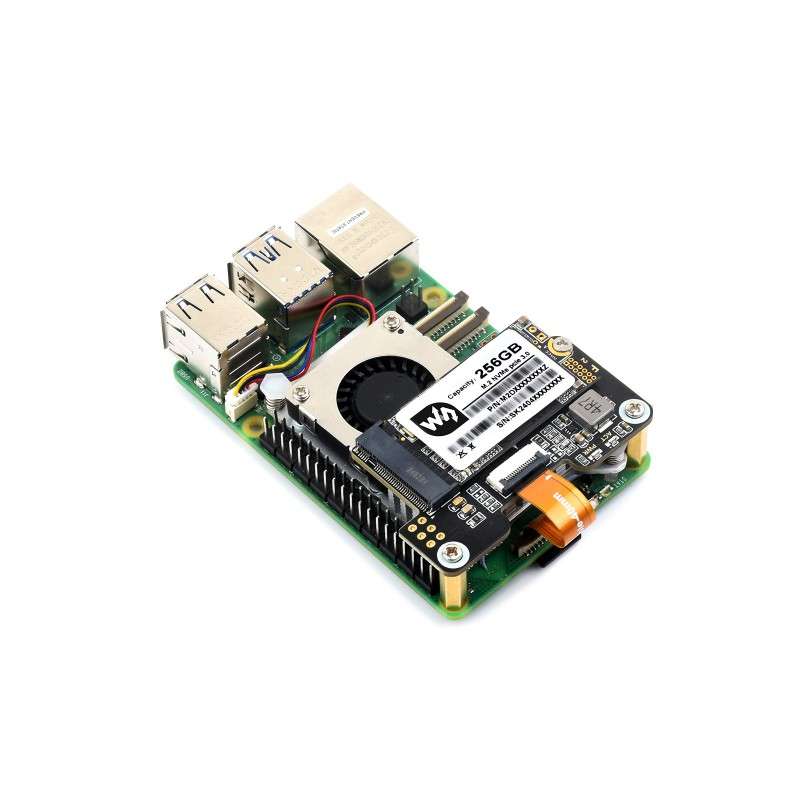 PCIe To M.2 Mini Adapter for Raspberry Pi 5, Supports NVMe Protocol M.2 Solid State Drive (WS-27580)