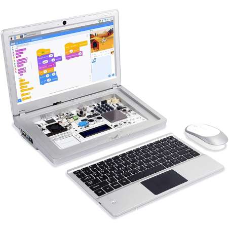 CrowPi2 (Silver) All in One Raspberry Pi Laptop & STEM Learning (ER-SER35002P) Basic Kit