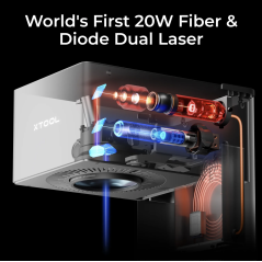 xTool F1 Ultra 20W Fiber a diódový duálny laserový gravírovač (xTool F1 Ultra 20W Fiber & Diode Dual Laser Engraver)