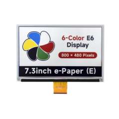 7.3inch 6-Color E-Paper Display Module, E-Ink Display, Low Power Consumption, 800×480 pixels, SPI (WS-27863)