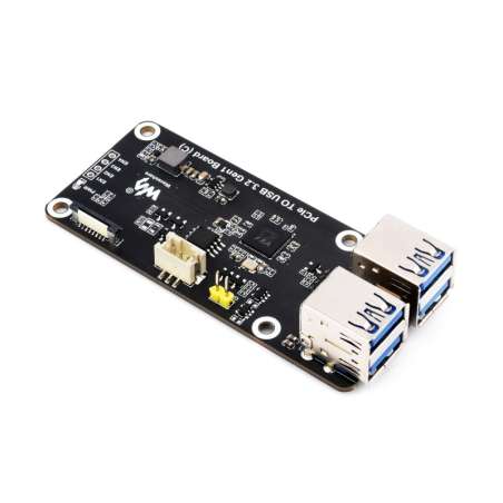 PCIe To 4-Ch USB3.2 Gen1 Board (C) For Raspberry Pi 5, Up To 5Gbps PCIe Adapter (WS-27834)