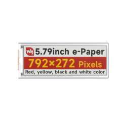 5.79inch e-Paper display (G), e-ink display, 792x272, Red/Yellow/Black/White, SPI Interface (WS-27846)