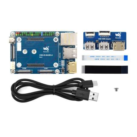 CM4-IO-BASE-A + USB HDMI Adapter, for Raspberry Pi Compute Module 4 (WS-20269)