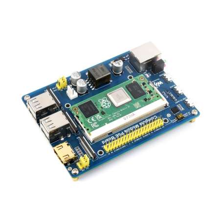 Compute Module IO Board with PoE Feature, Composite Breakout Board for Raspberry Pi CM4S/CM3/CM3L/CM3+/CM3+L (WS-28048)