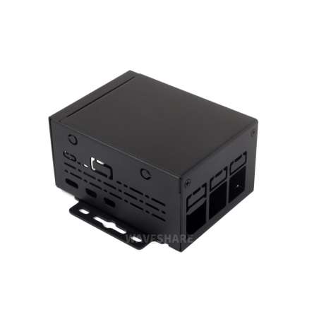 Industrial Grade Metal Case (D) for Raspberry Pi 5, Larger Space, Wall-mount and Rail-mount (WS-26087)