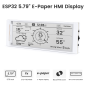 CrowPanel ESP32 5.79” E-paper HMI Display with 272x792 Resolution Black/White Color Driven By SPI Interface (ER-DIS08792E)