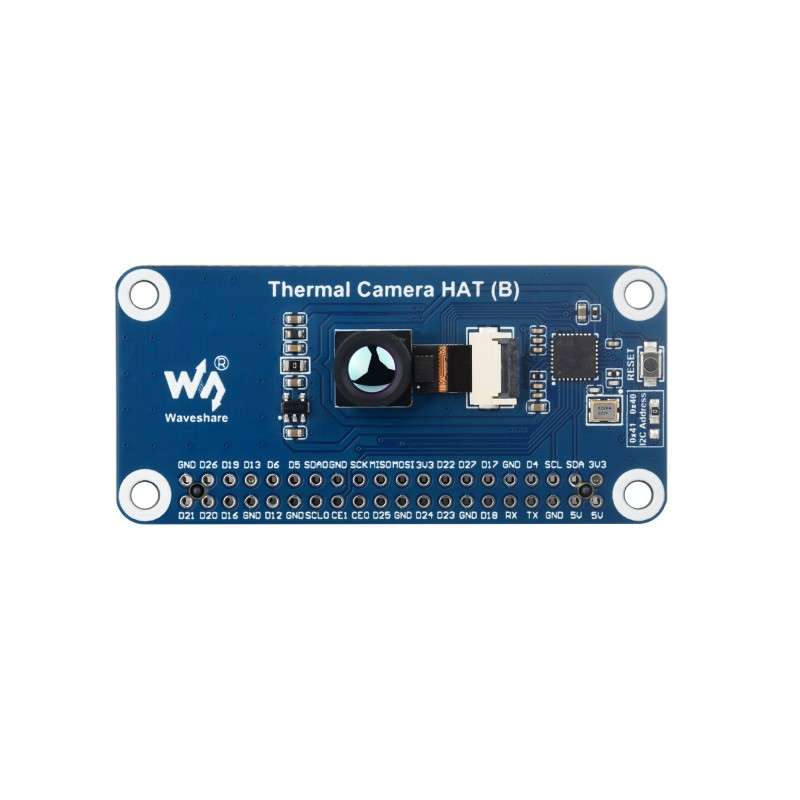 Long-wave IR Thermal Imaging Camera HAT (B) For Raspberry Pi, Basic version (45° FOV), 80×62Pixels 40PIN GPIO (WS-28566)