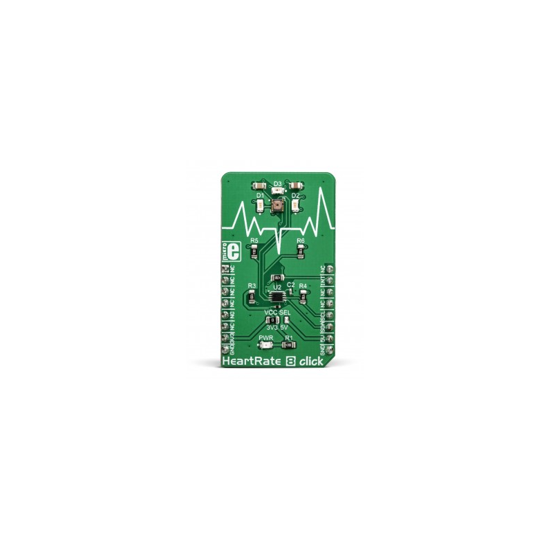 MIKROE-3218 Heart Rate 8 Click  BH1792GLC Heart Rate Sensor mikroBUS Click Platform Evaluation Expansion Board